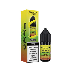Elux Legend 10ml Nic salt e-liquid Hawaii Sunrise Flavour - works great with Pod Vape Kits & Starter Vape Kits