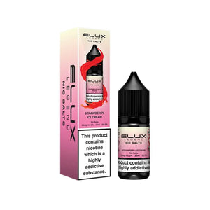 Elux Legend 10ml Nic salt e-liquid Strawberry Ice Cream Flavour - works great with Pod Vape Kits & Starter Vape Kits