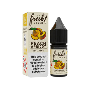 Frukt Cyder 10ml Nic Salt E-liquid Peach Apricot Flavour perfect for Refillable Vape Kits