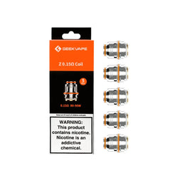 GeekVape Z Series replacement coils, 0.15Ω, shown with packaging.