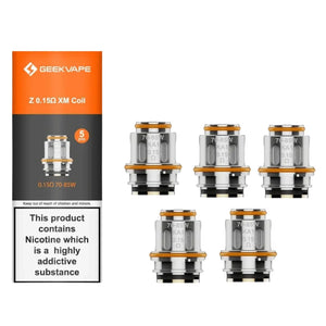 GeekVape Z Series replacement coils, 0.15Ω, shown with packaging.