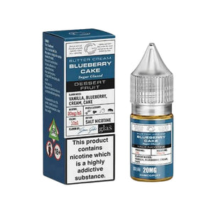 Glas Basix Butter Cream Blueberry Cake Flavour 10ml Nic Salt E-liquid perfect for Refillable Vape Kits