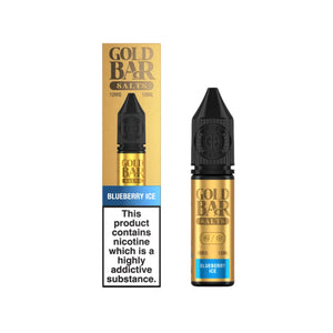 Gold Bar Blueberry Ice 10ml Nic Salt E-liquid - Perfect for Refillable Vape Kits