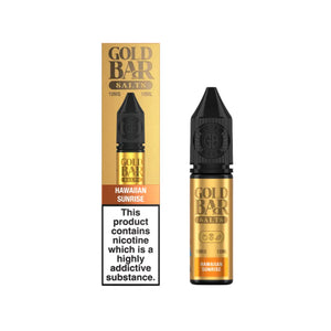 Gold Bar Hawaiian Sunrise 10ml Nic Salt E-liquid - Perfect for Refillable Vape Kits