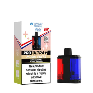 Hayati Pro Ultra Plus Refill in Kiwi Banana Straw Banana flavour for the Hayati Pro Ultra Plus with 25000+ puffs and 20mg nicotine strength