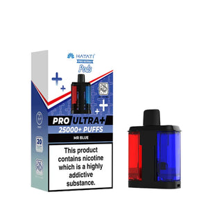 Hayati Pro Ultra Plus Refill in Mr Blue flavour for the Hayati Pro Ultra Plus with 25000+ puffs and 20mg nicotine strength