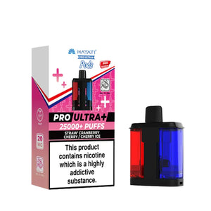 Hayati Pro Ultra Plus Refill in Strawb Cranberry Cherry / Chery Ice flavour for the Hayati Pro Ultra Plus with 25000+ puffs and 20mg nicotine strength