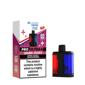 Hayati Pro Ultra Plus Refill in Straw Guava Dragon Berries flavour for the Hayati Pro Ultra Plus with 25000+ puffs and 20mg nicotine strength