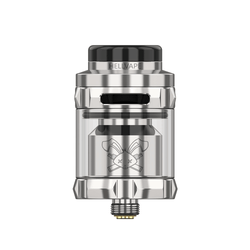 Three Hellvape Dead Rabbit Solo RTAs in rainbow, blue, and gold on a white background.