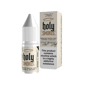 Holy Smokes Smoked Maple Oask Coffee & walnut Tobacco Flavour 10ml Nic Salt E-liquid perfect for Refillable Vape Kits