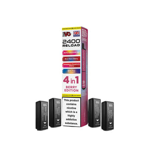 IVG 2400 Reload Pods for IVG 2400 Prefilled Kit - 4 Flavours - Berry Edition - Berry Lemonade Ice - Blue Razz Cherry - Strawberry Raspberry Cherry - Blue Razz Pineapple