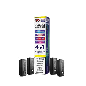 IVG 2400 Reload Pods for IVG 2400 Prefilled Kit - 4 Flavours - Blackcurrant Edition - Blackcurrant Ice - Blackcurrant Pineapple - Blackcurrant Apple - Blackcurrant Berry Blend