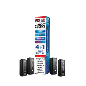 IVG 2400 Reload Pods for IVG 2400 Prefilled Kit - 4 Flavours - Blue Edition - Ice Blue - Pro Blue - Blueberry Fusion - Blue Raspberry Ice