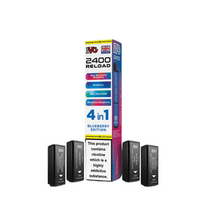IVG 2400 Reload Pods for IVG 2400 Prefilled Kit - 4 Flavours - Blueberry Edition - Sour Blueberry Raspberry - Blueberry - Blue Razz Soda - Blueberry Raspberry