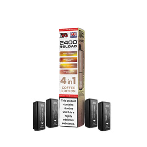 IVG 2400 Reload Pods for IVG 2400 Prefilled Kit - 4 Flavours - Coffee Edition - Hazel Espresso - Velvet Vanilla Coffee - Caramel Coffee - Coconut Coffee Cream