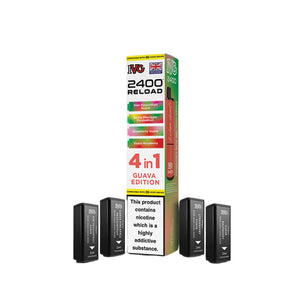 IVG 2400 Reload Pods for IVG 2400 Prefilled Kit - 4 Flavours - Guava Edition - Kiwi Passionfruit Guava - Guava Pineapple Passionfruit - Strawberry Guava - Guava Raspberry