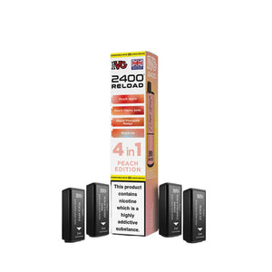 IVG 2400 Reload Pods for IVG 2400 Prefilled Kit - 4 Flavours - Peach Edition - Peach Apple - Peach Cherry Soda - Peach Pineapple Mango - Peach Ice