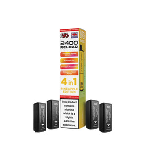IVG 2400 Reload Pods for IVG 2400 Prefilled Kit - 4 Flavours - Pineapple Edition - Pineapple Banana Strawberry - Pineapple Ice - Pineapple Passionfruit - Pineapple Peach Mango