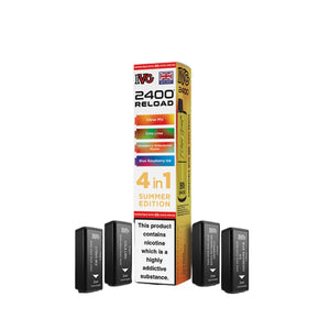 IVG 2400 Reload Pods for IVG 2400 Prefilled Kit - 4 Flavours - Summer Edition - Citrus Mix - Cola Lime - Strawberry Watermelon Fusion - Blue Raspberry Ice