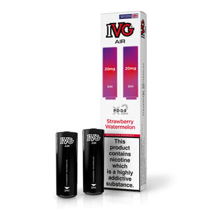 IVG Air prefilled vape pods, Strawberry Watermelon flavour, 20mg nicotine, 2ml capacity.