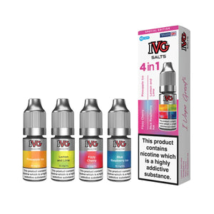 IVG Salts 4 in 1 Special Edition 4 x 10ml Nic Salt E-liquids perfect for Refillable Vape Kits