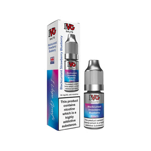 IVG Salts Blackcurrant Strawberry Blueberry Flavour 10ml Nic Salt E-liquid perfect for Refillable Vape Kits