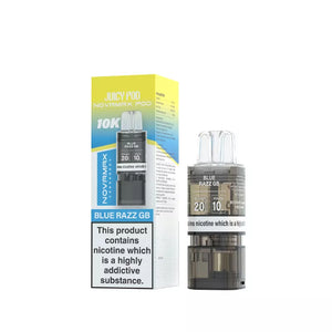 Juicy Pod Novamax 10K Refill Pod in Blue Razz GB Flavour, delivering up to 10,000 puffs.