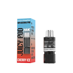 Juicy Pod Novamax 10K Replacement Prefilled Pod Cherry Ice Flavour for The Juicy Pod Novamax Prefilled Pod Vape Kit