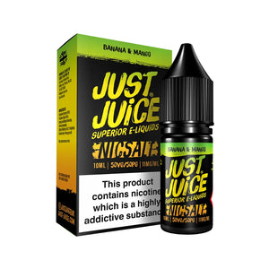 Just Juice Banana Mango Flavour 10ml Nic Salt E-liquid perfect for Refillable Vape Kits