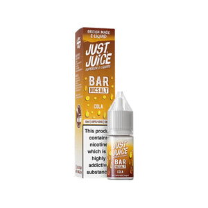 Just Juice Bar Cola 10ml Nic Salt E-liquid - Perfect for Refillable Vape Kits