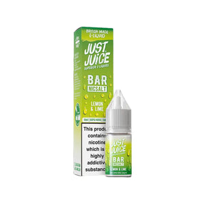 Just Juice Bar Lemon & Lime 10ml Nic Salt E-liquid - Perfect for Refillable Vape Kits