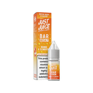 Just Juice Bar Orange Celementine 10ml Nic Salt E-liquid - Perfect for Refillable Vape Kits