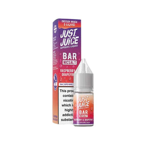 Just Juice Bar Raspberry Grapefruit 10ml Nic Salt E-liquid - Perfect for Refillable Vape Kits