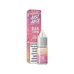 Just Juice Bar Vanilla Rhubard 10ml Nic Salt E-liquid - Perfect for Refillable Vape Kits