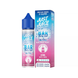 Three bottles of Just Juice Bar Below Zero 40ml saltfill e-liquid on a white background
