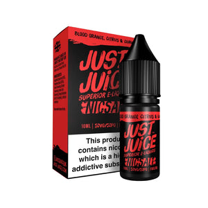 Just Juice Blood Orange Citrus Guava Flavour 10ml Nic Salt E-liquid perfect for Refillable Vape Kits