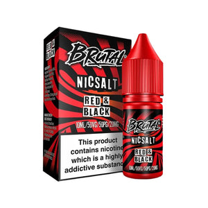 Just Juice Brutal Red & Black Flavour 10ml Nic Salt E-liquid perfect for Refillable Vape Kits