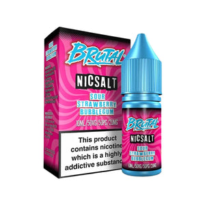 Just Juice Brutal Sour Strawberry Bubblegum Flavour 10ml Nic Salt E-liquid perfect for Refillable Vape Kits