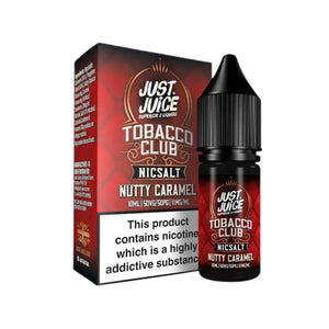 Just Juice Tobacco Club Nutty Caramel Tobacco Flavour 10ml Nic Salt E-liquid perfect for Refillable Vape Kits