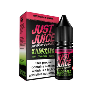 Just Juice Watermelon Cherry Flavour 10ml Nic Salt E-liquid perfect for Refillable Vape Kits