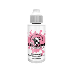 Lancashire Creamery Strawberry Milkshake Deluxe Flavour 100ml E-liquid Vape Juice Great for Sub-ohm Vape Kits & Sub-ohm Vape Tanks