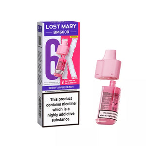 Lost Mary BM6000 Refill Pod in Berry Apple Peach Flavour 20mg.