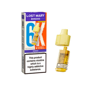 Lost Mary BM6000 Refill Pods for the Lost Mart BM6000 Vape kit - Mango Flavour