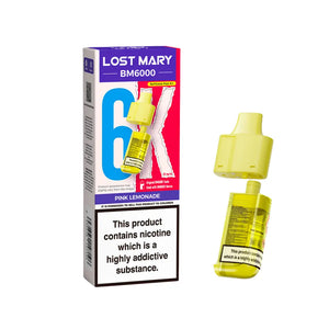Lost Mary BM6000 Refill Pods for the Lost Mart BM6000 Vape kit - Pink Lemonade Flavour