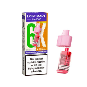 Lost Mary BM6000 Refill Pods for the Lost Mart BM6000 Vape kit - Strawberry Watermelon Flavour