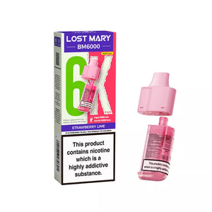 Lost Mary BM6000 Refill Pod in Strawberry Lime Flavour 20mg.