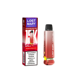 Lost Mary pod designed exclusively for Nera 30K offering satisfying nicotine delivery Raspberry Watermelon Flavour