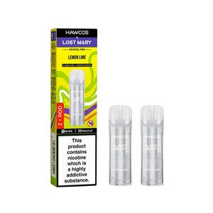 Lost Mary x Hawcos Crystal Pro Prefilled Pods Lemon Lime Flavour for the Hawcos x Lost Mary Crystal Pro 600 Vape Kit