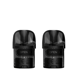 Two Lost Vape E Plus replacement pods with 0.6Ω and 0.3Ω coils.