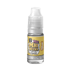 Five bottles of Mr Wicks Nic Salt e-liquid in various flavours, displayed in a row.